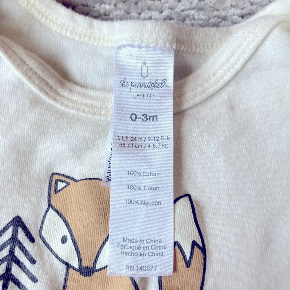 The Peanutshell Fox Hello World Bodysuit Set‎ 0-3M Baby Cotton Onesies